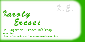 karoly ercsei business card